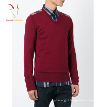 Camisola dos homens de moda peso leve malha V Neck Cashmere Sweater Top for Men